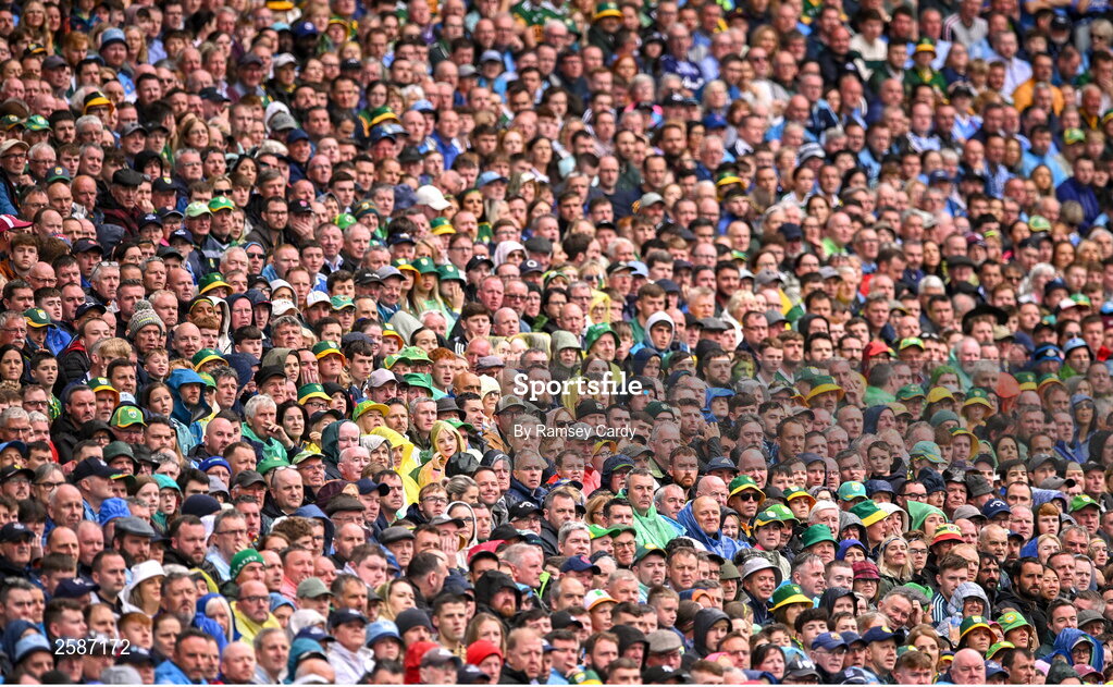 30 July 2023; Supporters during the GAA Football All-Ireland Senior Championship final match between Dublin and Kerry at Croke Park in Dublin. Photo by Ramsey Cardy/Sportsfile