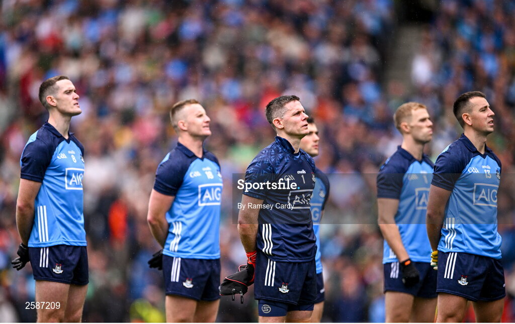 30 July 2023; Dublin goalkeeper Stephen Cluxton before the GAA Football All-Ireland Senior Championship final match between Dublin and Kerry at Croke Park in Dublin. Photo by Ramsey Cardy/Sportsfile