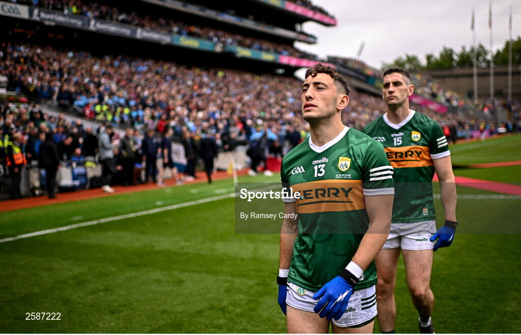30 July 2023; Paudie Clifford of Kerry before the GAA Football All-Ireland Senior Championship final match between Dublin and Kerry at Croke Park in Dublin. Photo by Ramsey Cardy/Sportsfile