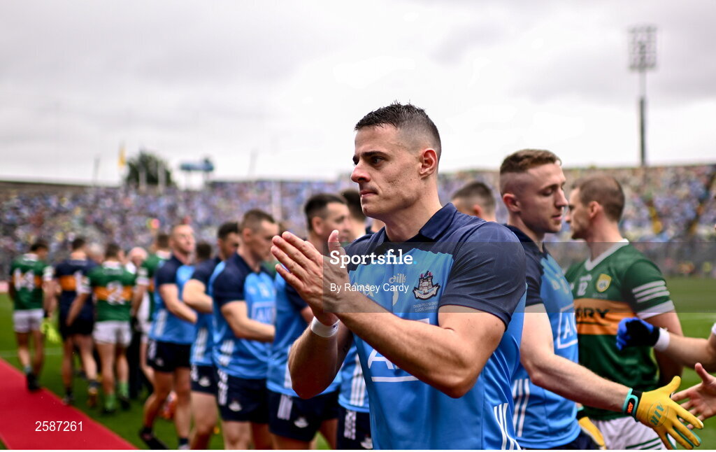 30 July 2023; Brian Howard of Dublin before the GAA Football All-Ireland Senior Championship final match between Dublin and Kerry at Croke Park in Dublin. Photo by Ramsey Cardy/Sportsfile