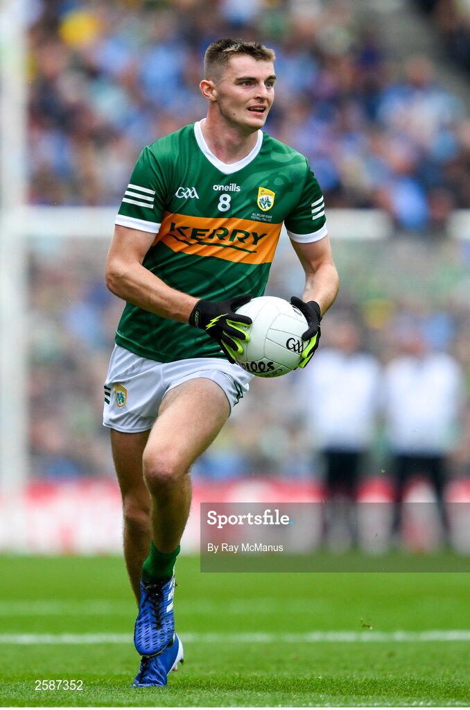 30 July 2023; Diarmuid O'Connor of Kerry during the GAA Football All-Ireland Senior Championship final match between Dublin and Kerry at Croke Park in Dublin. Photo by Ray McManus/Sportsfile