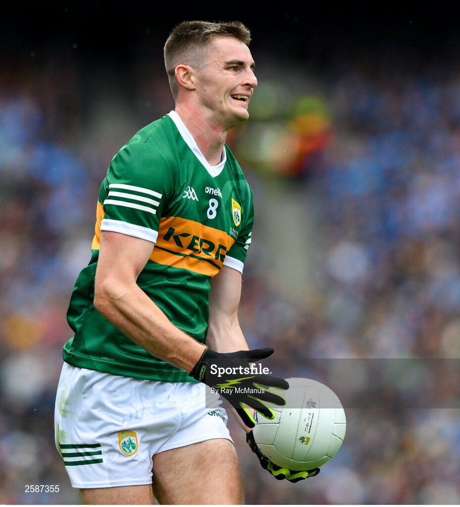30 July 2023; Diarmuid O'Connor of Kerry during the GAA Football All-Ireland Senior Championship final match between Dublin and Kerry at Croke Park in Dublin. Photo by Ray McManus/Sportsfile