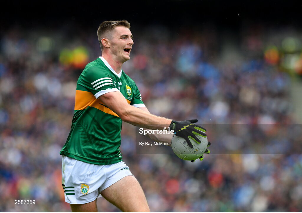 30 July 2023; Diarmuid O'Connor of Kerry during the GAA Football All-Ireland Senior Championship final match between Dublin and Kerry at Croke Park in Dublin. Photo by Ray McManus/Sportsfile