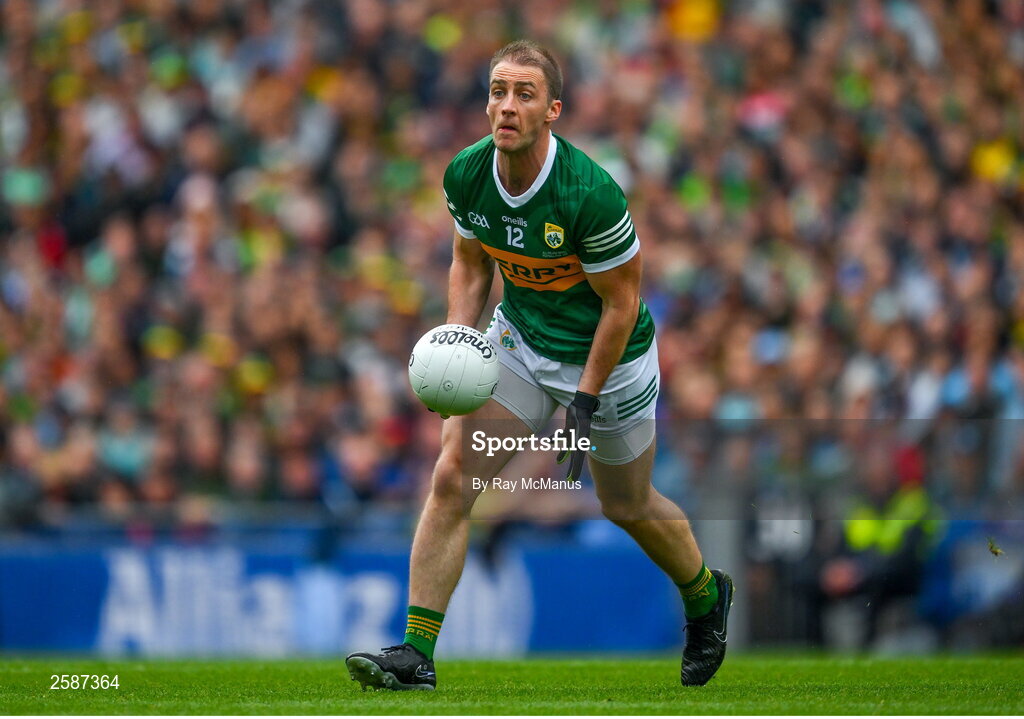 30 July 2023; Stephen O'Brien of Kerry during the GAA Football All-Ireland Senior Championship final match between Dublin and Kerry at Croke Park in Dublin. Photo by Ray McManus/Sportsfile