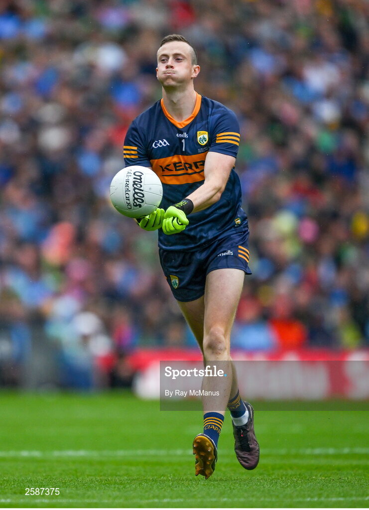 30 July 2023; Kerry goalkeeper Shane Ryan during the GAA Football All-Ireland Senior Championship final match between Dublin and Kerry at Croke Park in Dublin. Photo by Ray McManus/Sportsfile