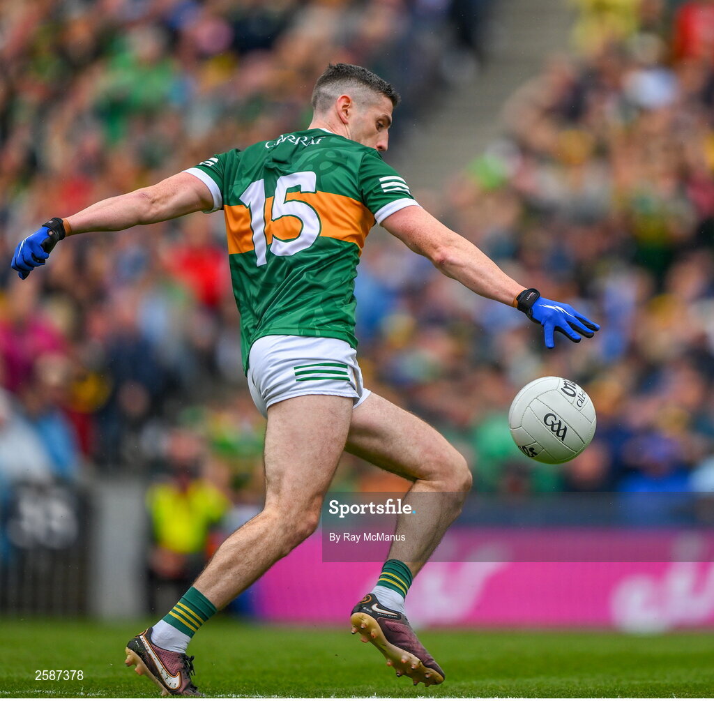 30 July 2023; Paul Geaney of Kerry during the GAA Football All-Ireland Senior Championship final match between Dublin and Kerry at Croke Park in Dublin. Photo by Ray McManus/Sportsfile