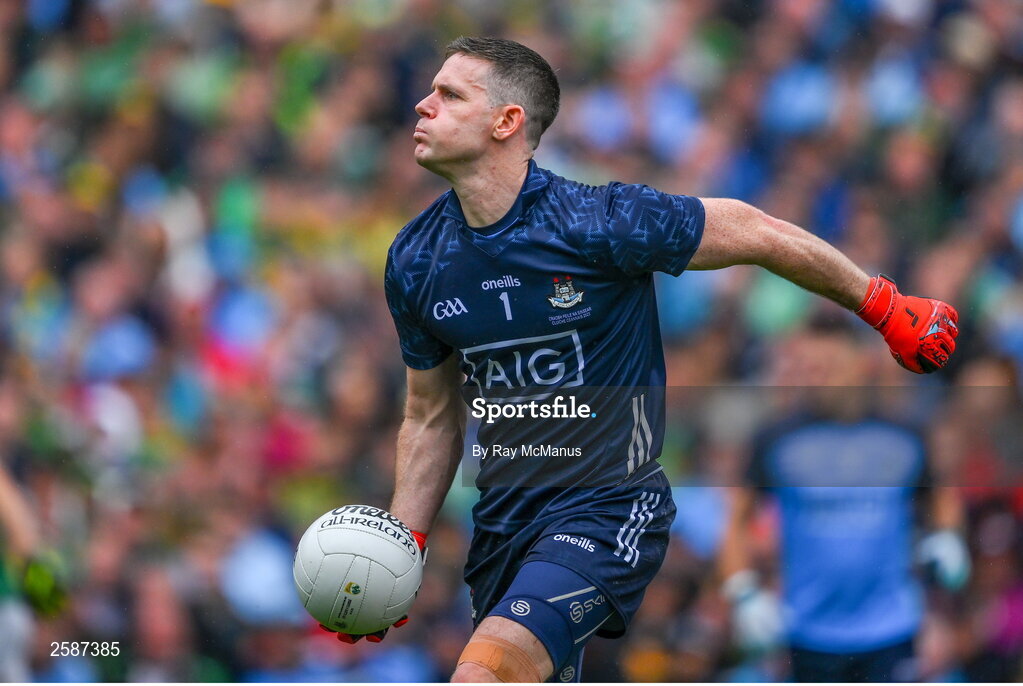 30 July 2023; Dublin goalkeeper Stephen Cluxton during the GAA Football All-Ireland Senior Championship final match between Dublin and Kerry at Croke Park in Dublin. Photo by Ray McManus/Sportsfile