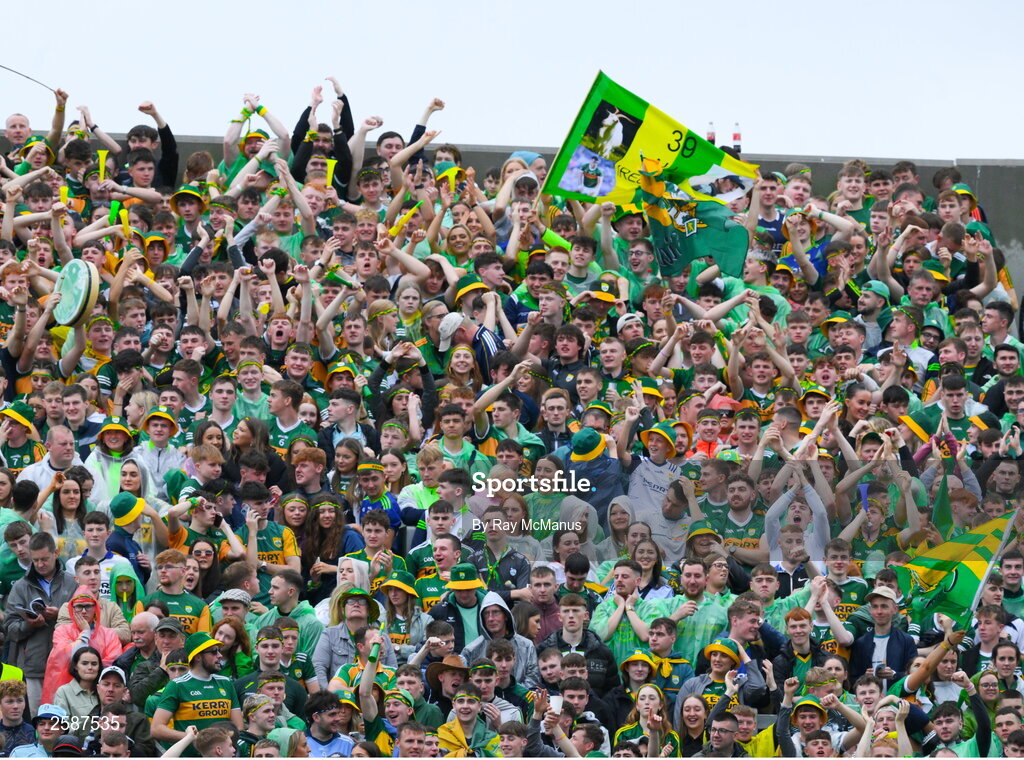 30 July 2023; Kerry supporters, on Hill 16, before the GAA Football All-Ireland Senior Championship final match between Dublin and Kerry at Croke Park in Dublin. Photo by Ray McManus/Sportsfile
