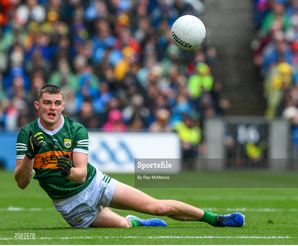 30 July 2023; Diarmuid O'Connor of Kerry during the GAA Football All-Ireland Senior Championship final match between Dublin and Kerry at Croke Park in Dublin. Photo by Ray McManus/Sportsfile