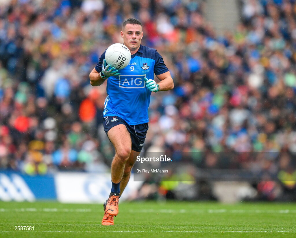 30 July 2023; Brian Howard of Dublin during the GAA Football All-Ireland Senior Championship final match between Dublin and Kerry at Croke Park in Dublin. Photo by Ray McManus/Sportsfile