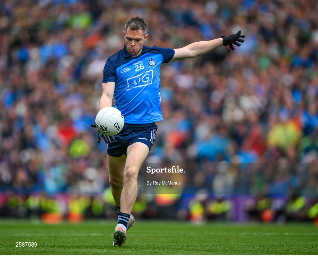 30 July 2023; Dean Rock of Dublin during the GAA Football All-Ireland Senior Championship final match between Dublin and Kerry at Croke Park in Dublin. Photo by Ray McManus/Sportsfile