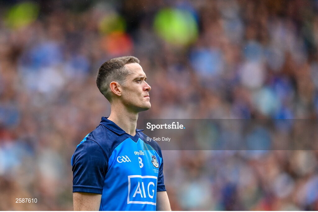 30 July 2023; Brian Fenton of Dublin before the GAA Football All-Ireland Senior Championship final match between Dublin and Kerry at Croke Park in Dublin. Photo by Seb Daly/Sportsfile