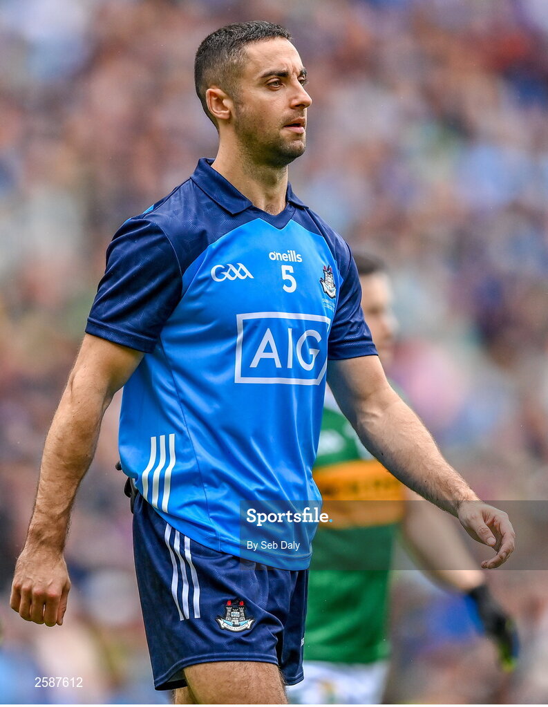 30 July 2023; James McCarthy of Dublin before the GAA Football All-Ireland Senior Championship final match between Dublin and Kerry at Croke Park in Dublin. Photo by Seb Daly/Sportsfile
