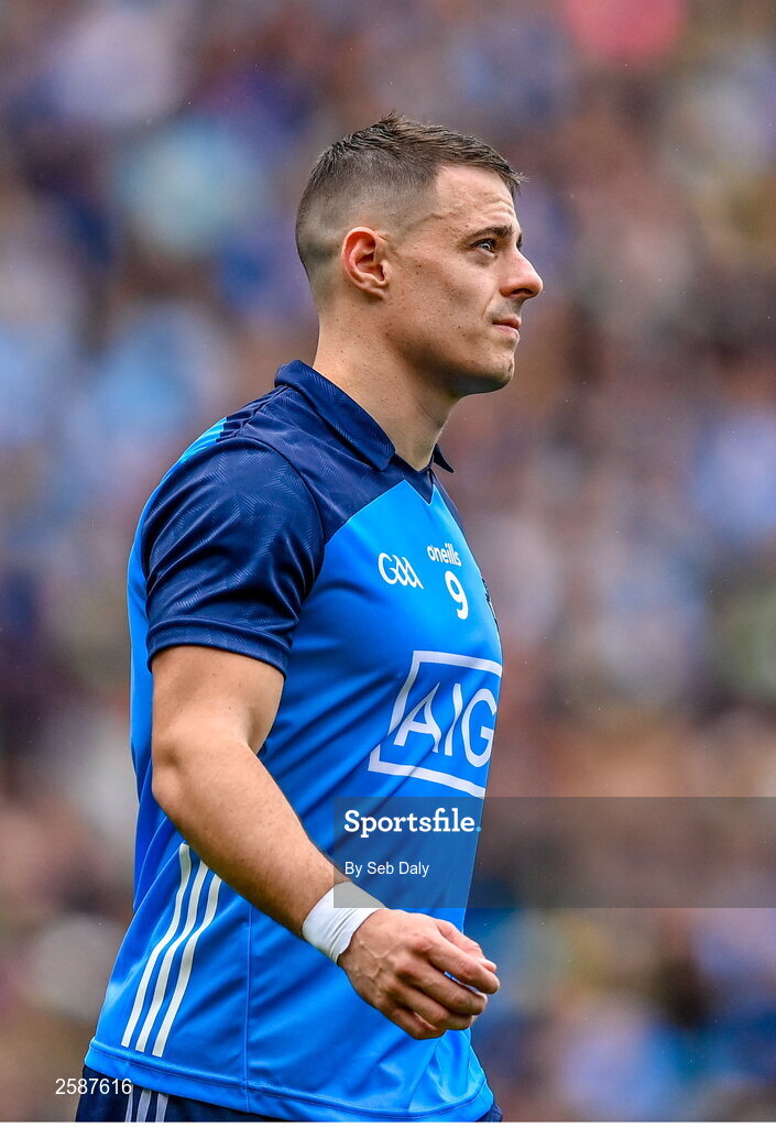 30 July 2023; Brian Howard of Dublin before the GAA Football All-Ireland Senior Championship final match between Dublin and Kerry at Croke Park in Dublin. Photo by Seb Daly/Sportsfile