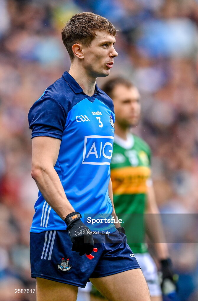 30 July 2023; Michael Fitzsimons of Dublin before the GAA Football All-Ireland Senior Championship final match between Dublin and Kerry at Croke Park in Dublin. Photo by Seb Daly/Sportsfile