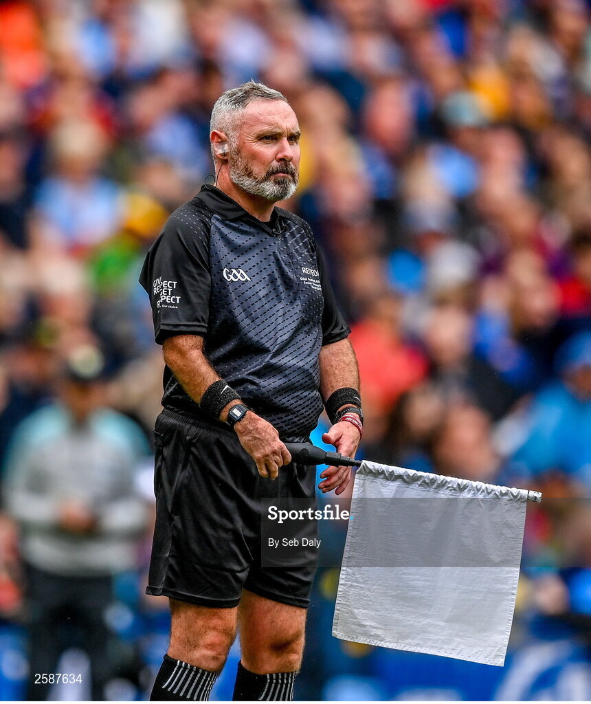 30 July 2023; Linesman James Molloy during the GAA Football All-Ireland Senior Championship final match between Dublin and Kerry at Croke Park in Dublin. Photo by Seb Daly/Sportsfile