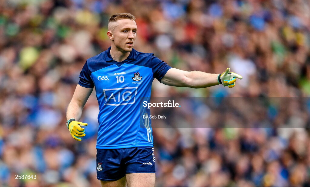 30 July 2023; Paddy Small of Dublin during the GAA Football All-Ireland Senior Championship final match between Dublin and Kerry at Croke Park in Dublin. Photo by Seb Daly/Sportsfile