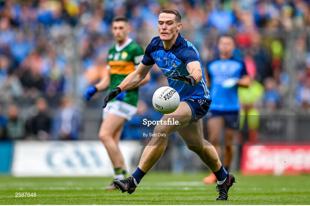 30 July 2023; Brian Fenton of Dublin during the GAA Football All-Ireland Senior Championship final match between Dublin and Kerry at Croke Park in Dublin. Photo by Seb Daly/Sportsfile