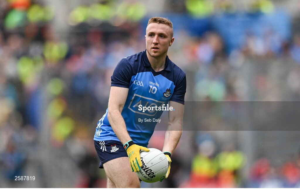 30 July 2023; Paddy Small of Dublin during the GAA Football All-Ireland Senior Championship final match between Dublin and Kerry at Croke Park in Dublin. Photo by Seb Daly/Sportsfile