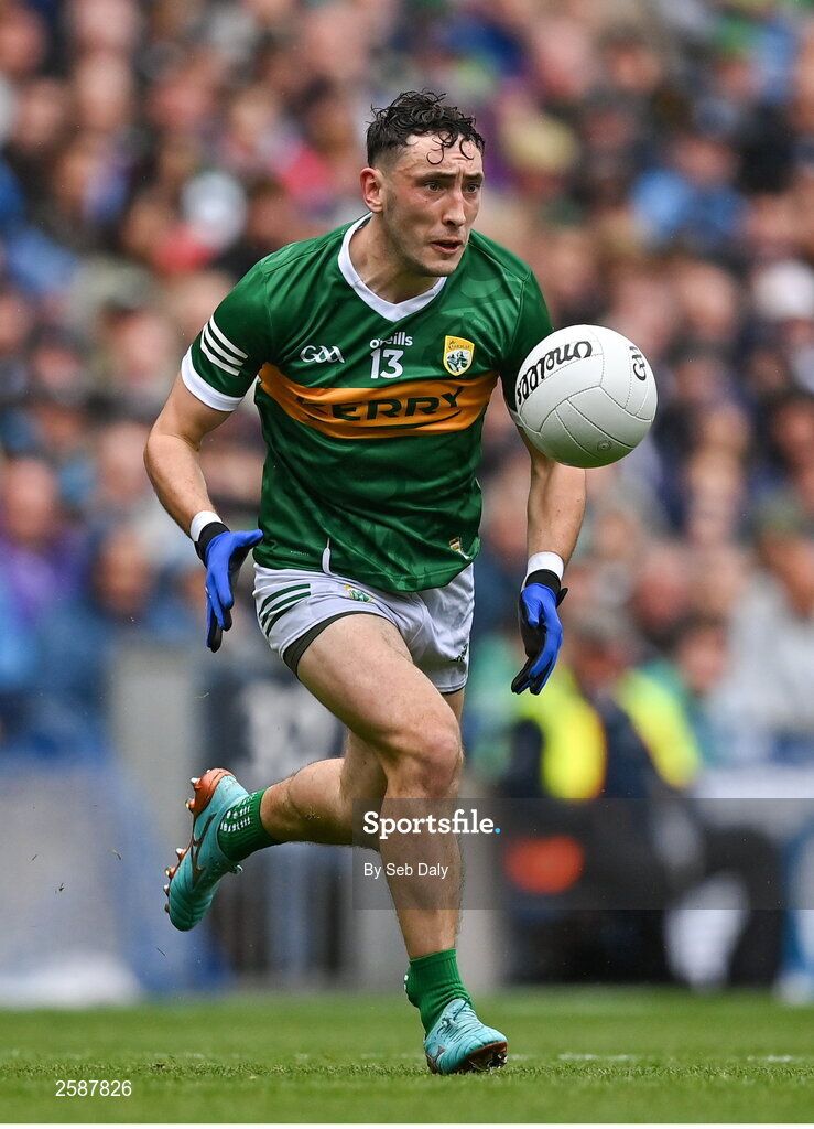 30 July 2023; Paudie Clifford of Kerry during the GAA Football All-Ireland Senior Championship final match between Dublin and Kerry at Croke Park in Dublin. Photo by Seb Daly/Sportsfile