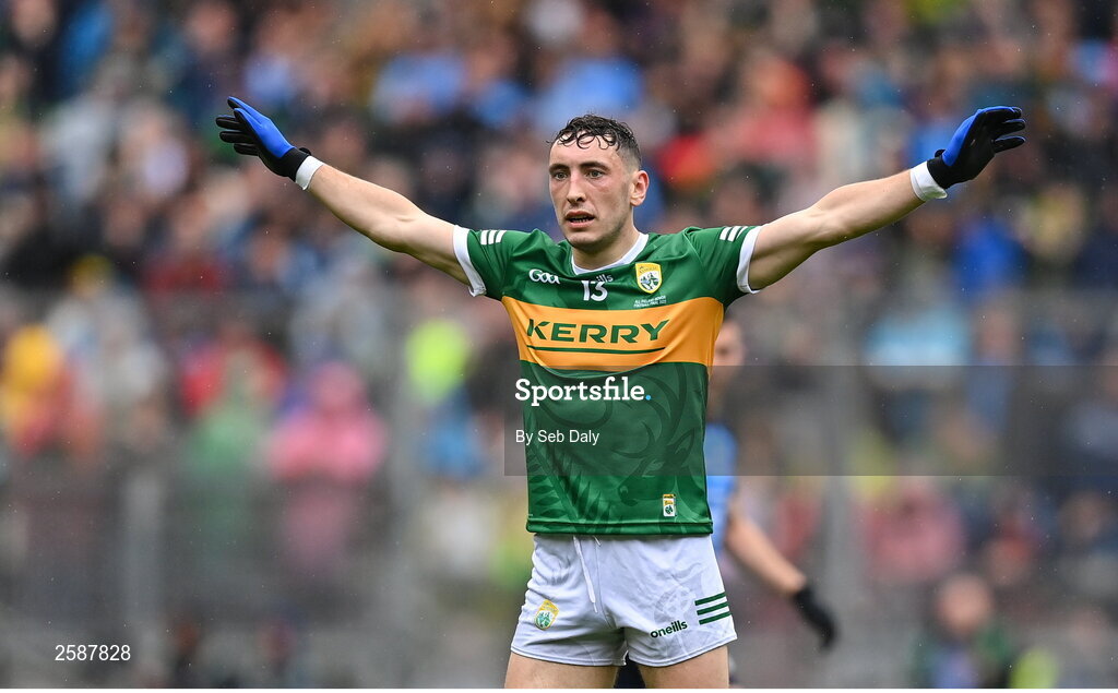 30 July 2023; Paudie Clifford of Kerry during the GAA Football All-Ireland Senior Championship final match between Dublin and Kerry at Croke Park in Dublin. Photo by Seb Daly/Sportsfile