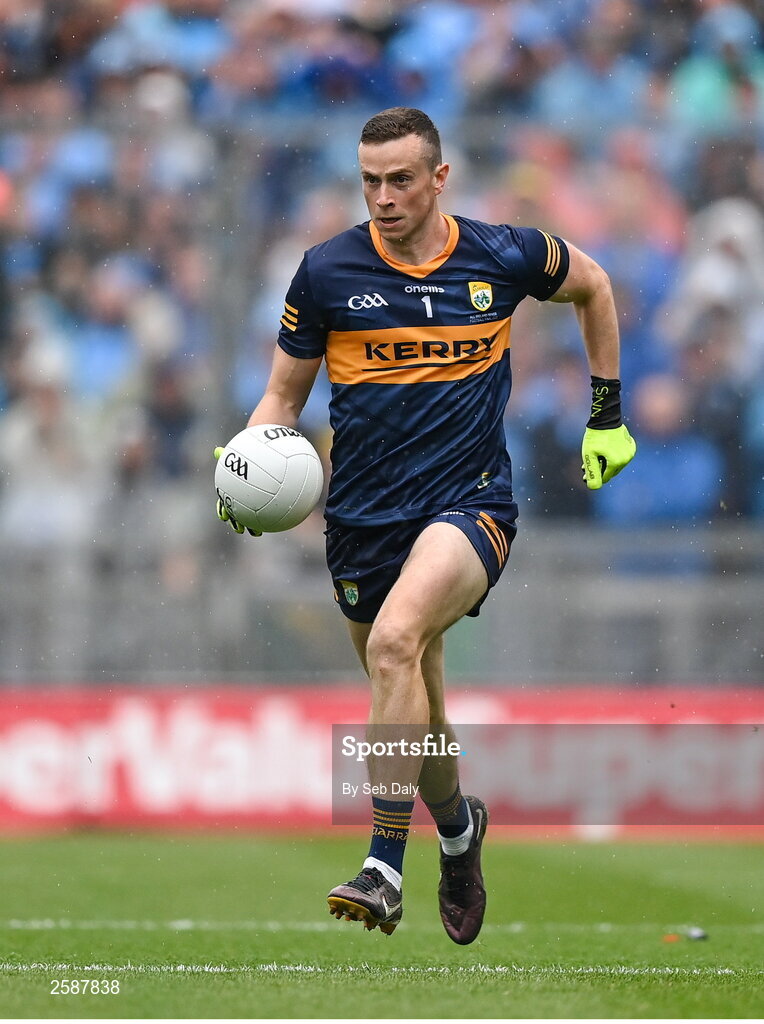 30 July 2023; Kerry goalkeeper Shane Ryan during the GAA Football All-Ireland Senior Championship final match between Dublin and Kerry at Croke Park in Dublin. Photo by Seb Daly/Sportsfile