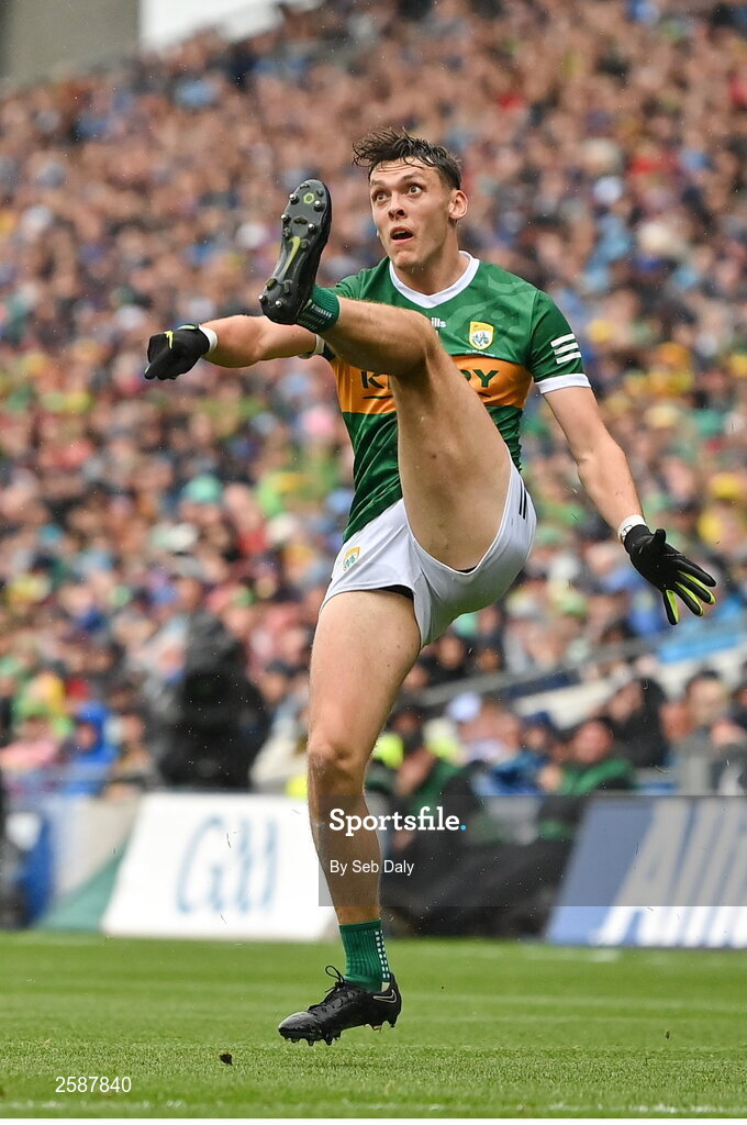 30 July 2023; David Clifford of Kerry during the GAA Football All-Ireland Senior Championship final match between Dublin and Kerry at Croke Park in Dublin. Photo by Seb Daly/Sportsfile