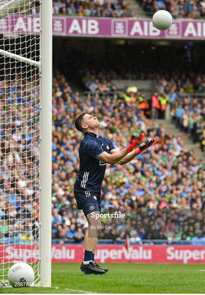 30 July 2023; Dublin goalkeeper Stephen Cluxton during the GAA Football All-Ireland Senior Championship final match between Dublin and Kerry at Croke Park in Dublin. Photo by Seb Daly/Sportsfile