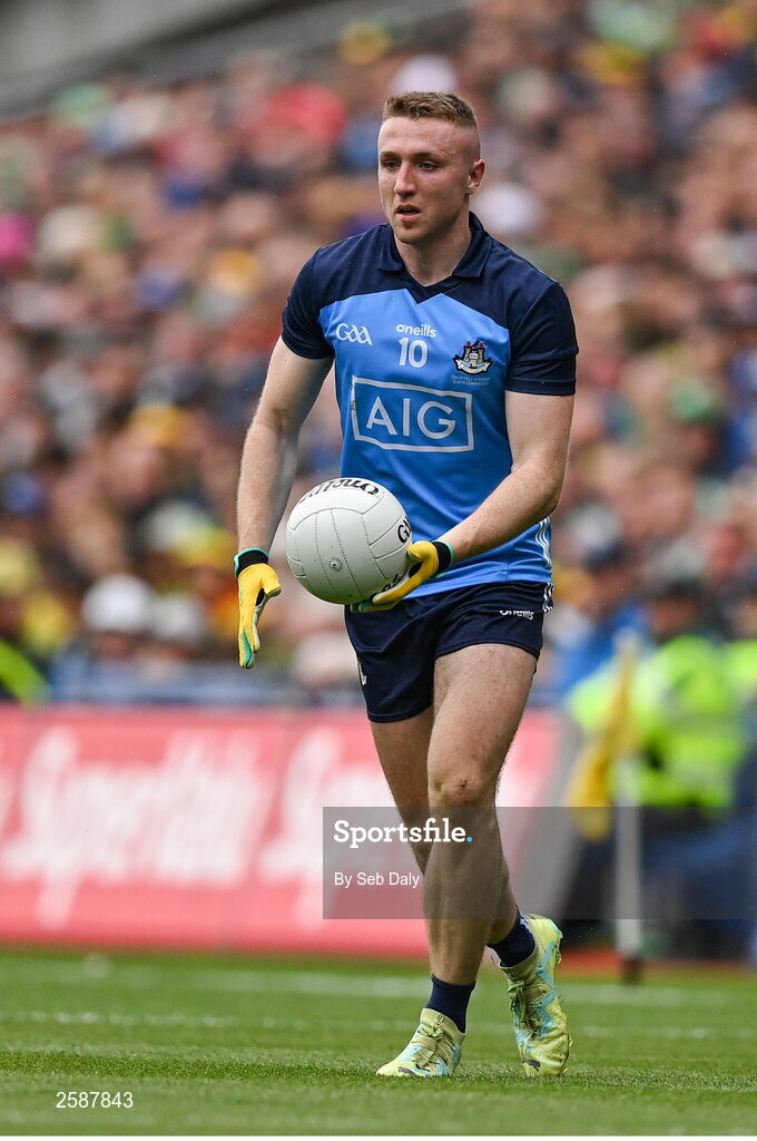 30 July 2023; Paddy Small of Dublin during the GAA Football All-Ireland Senior Championship final match between Dublin and Kerry at Croke Park in Dublin. Photo by Seb Daly/Sportsfile
