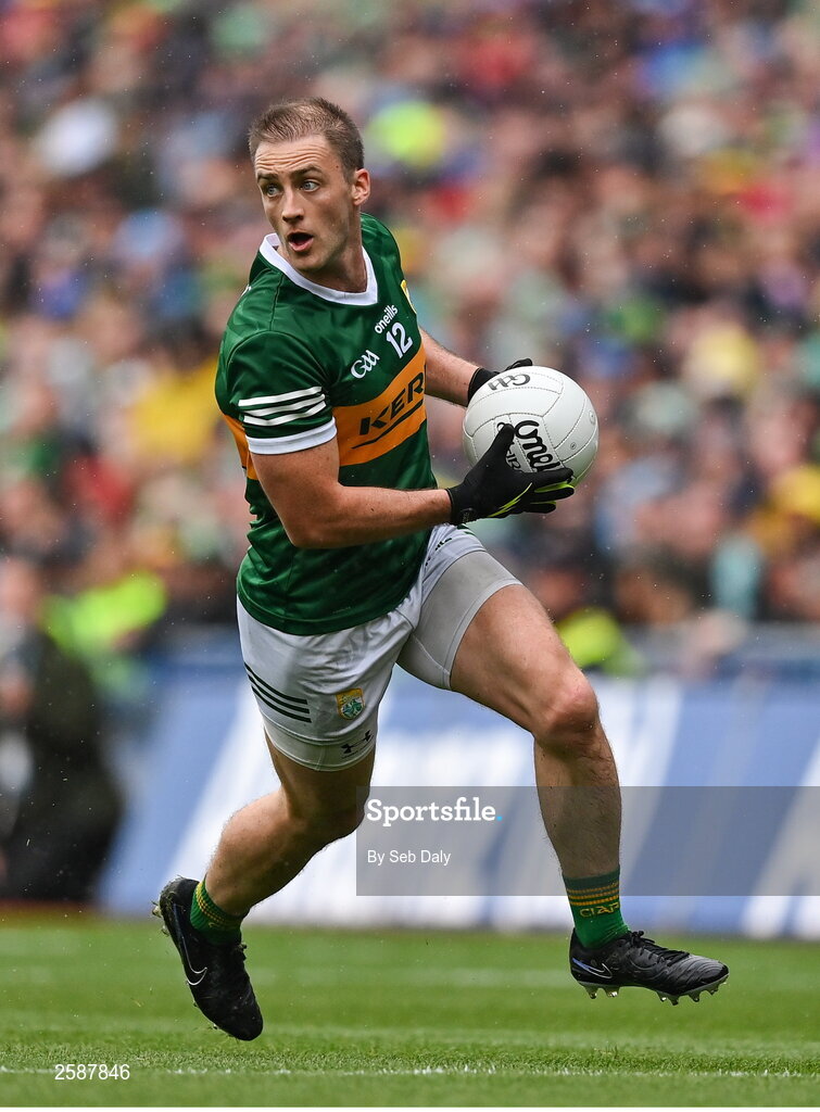 30 July 2023; Stephen O'Brien of Kerry during the GAA Football All-Ireland Senior Championship final match between Dublin and Kerry at Croke Park in Dublin. Photo by Seb Daly/Sportsfile