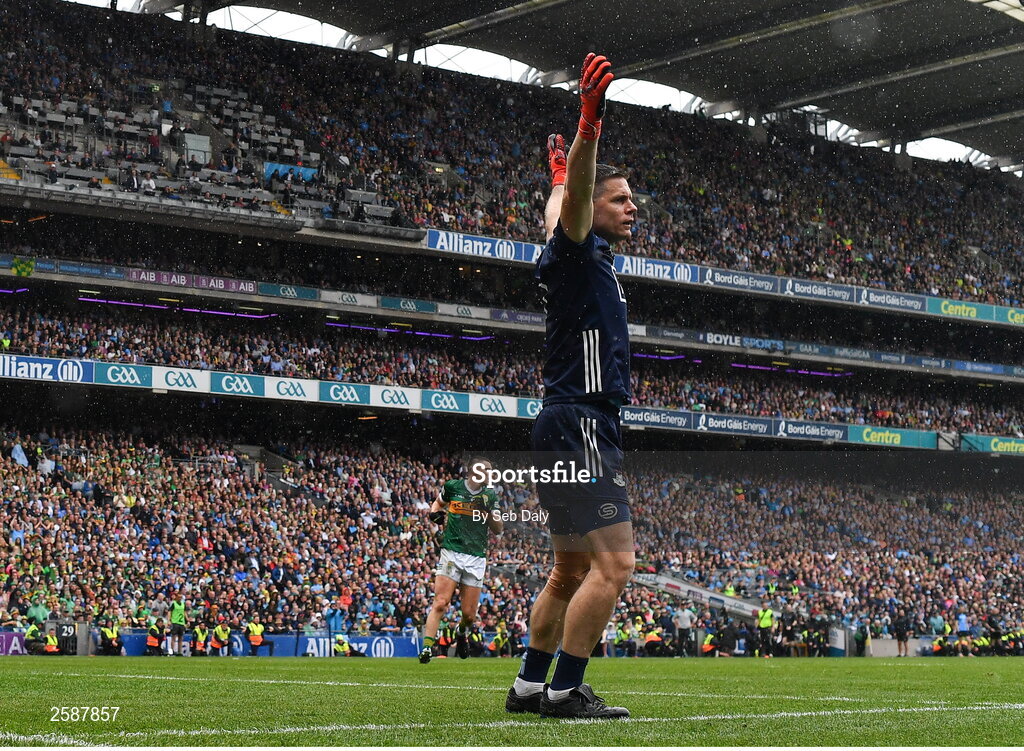 30 July 2023; Dublin goalkeeper Stephen Cluxton during the GAA Football All-Ireland Senior Championship final match between Dublin and Kerry at Croke Park in Dublin. Photo by Seb Daly/Sportsfile