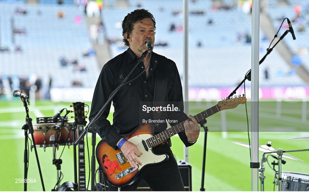 30 July 2023; Steve Wall of the Stunning entertains the crowd before the GAA Football All-Ireland Senior Championship final match between Dublin and Kerry at Croke Park in Dublin. Photo by Brendan Moran/Sportsfile