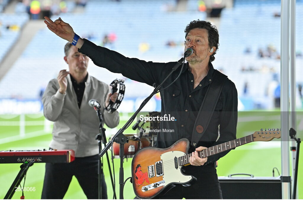 30 July 2023; Steve Wall of the Stunning entertains the crowd before the GAA Football All-Ireland Senior Championship final match between Dublin and Kerry at Croke Park in Dublin. Photo by Brendan Moran/Sportsfile