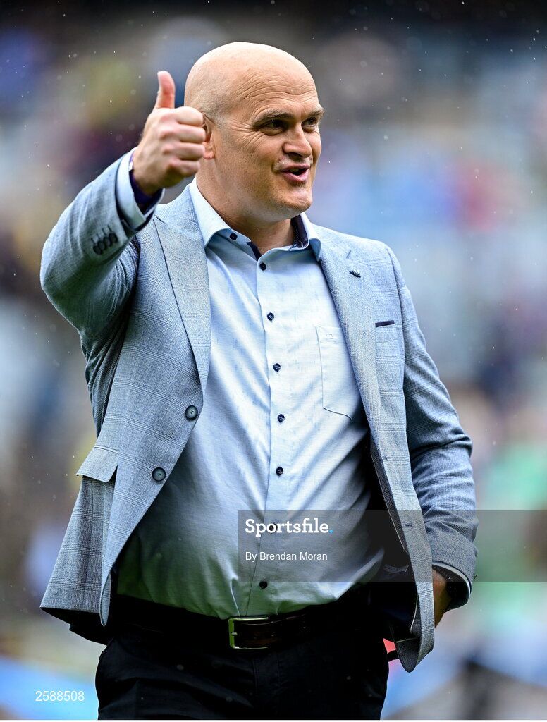 30 July 2023; Captain Ray Silke of the 1998 All-Ireland winning Galway jubilee team who were honoured before the GAA Football All-Ireland Senior Championship final match between Dublin and Kerry at Croke Park in Dublin. Photo by Brendan Moran/Sportsfile