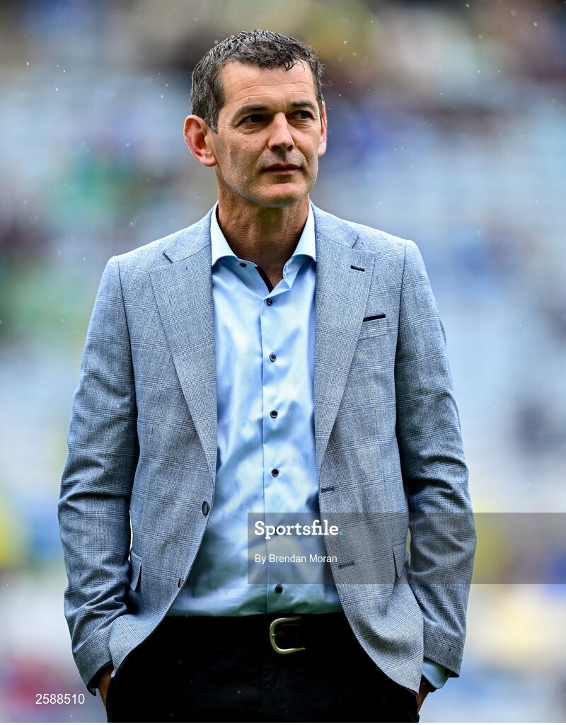30 July 2023; Tomás Meehan of the 1998 All-Ireland winning Galway jubilee team who were honoured before the GAA Football All-Ireland Senior Championship final match between Dublin and Kerry at Croke Park in Dublin. Photo by Brendan Moran/Sportsfile
