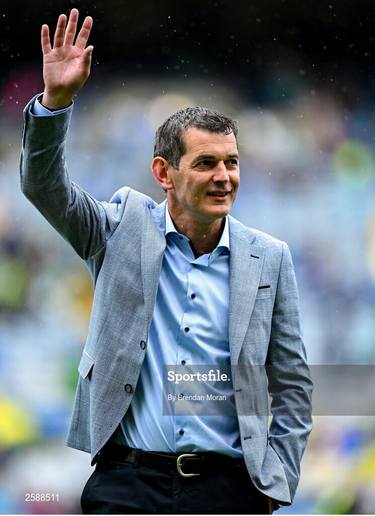 30 July 2023; Tomás Meehan of the 1998 All-Ireland winning Galway jubilee team who were honoured before the GAA Football All-Ireland Senior Championship final match between Dublin and Kerry at Croke Park in Dublin. Photo by Brendan Moran/Sportsfile