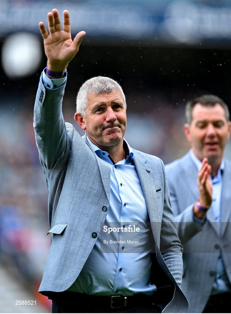 30 July 2023; Kevin Walsh of the 1998 All-Ireland winning Galway jubilee team who were honoured before the GAA Football All-Ireland Senior Championship final match between Dublin and Kerry at Croke Park in Dublin. Photo by Brendan Moran/Sportsfile