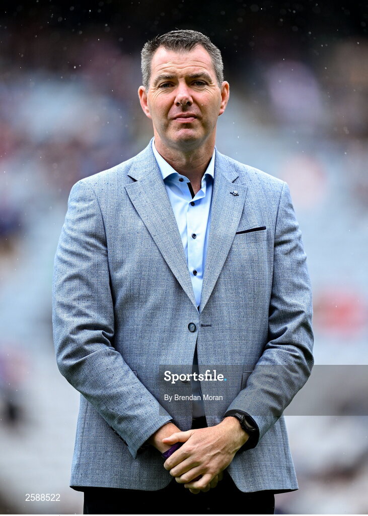 30 July 2023; Seán Ó Domhnaill of the 1998 All-Ireland winning Galway jubilee team who were honoured before the GAA Football All-Ireland Senior Championship final match between Dublin and Kerry at Croke Park in Dublin. Photo by Brendan Moran/Sportsfile