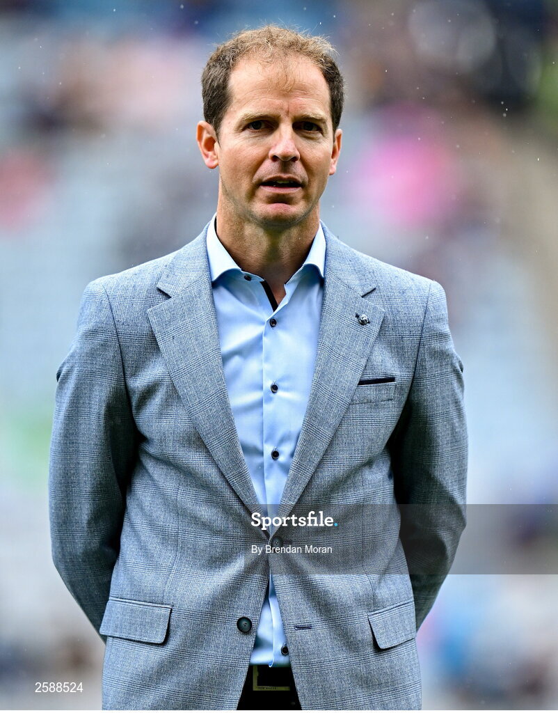30 July 2023; Michael Donnellan of the 1998 All-Ireland winning Galway jubilee team who were honoured before the GAA Football All-Ireland Senior Championship final match between Dublin and Kerry at Croke Park in Dublin. Photo by Brendan Moran/Sportsfile