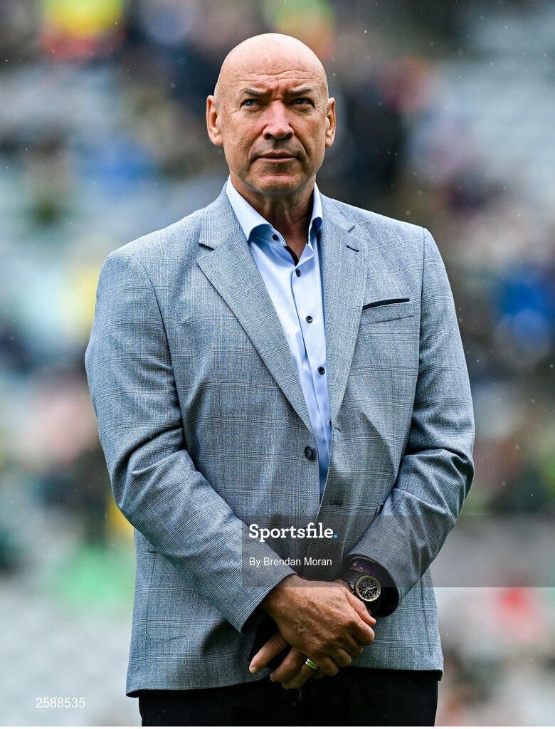 30 July 2023; Pat Comer of the 1998 All-Ireland winning Galway jubilee team who were honoured before the GAA Football All-Ireland Senior Championship final match between Dublin and Kerry at Croke Park in Dublin. Photo by Brendan Moran/Sportsfile