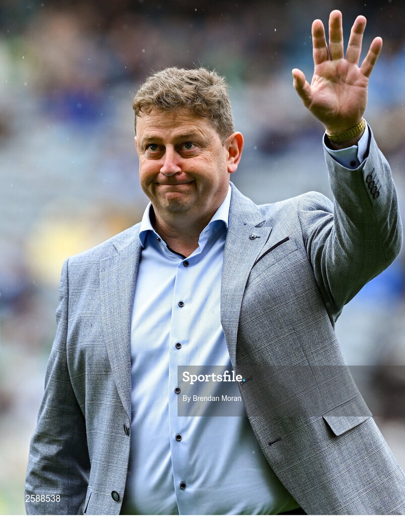 30 July 2023; Damien Mitchell of the 1998 All-Ireland winning Galway jubilee team who were honoured before the GAA Football All-Ireland Senior Championship final match between Dublin and Kerry at Croke Park in Dublin. Photo by Brendan Moran/Sportsfile