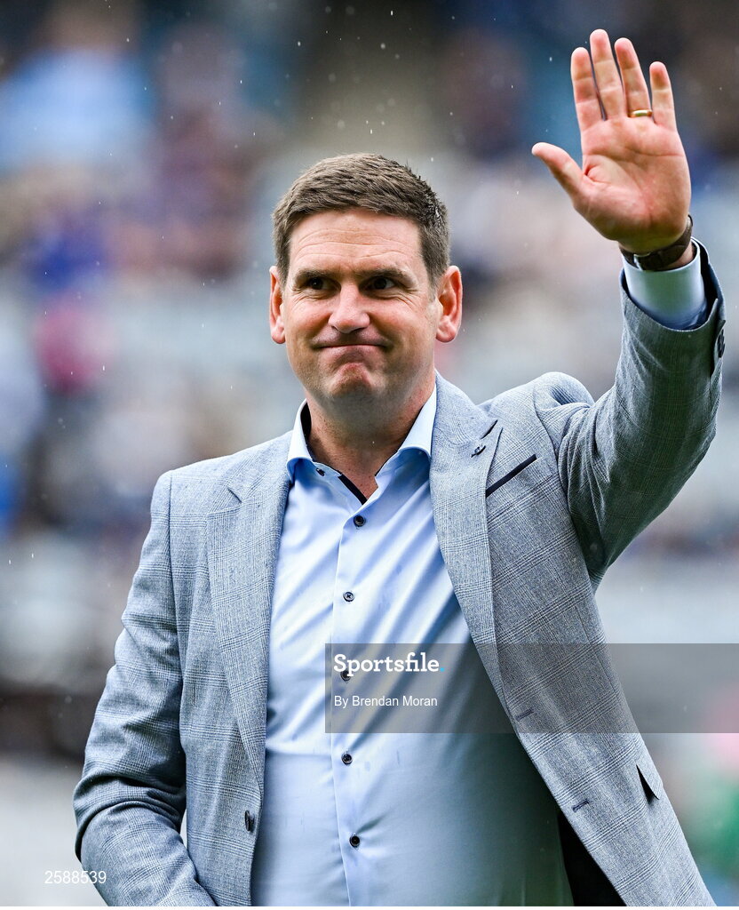 30 July 2023; Paul Clancy of the 1998 All-Ireland winning Galway jubilee team who were honoured before the GAA Football All-Ireland Senior Championship final match between Dublin and Kerry at Croke Park in Dublin. Photo by Brendan Moran/Sportsfile