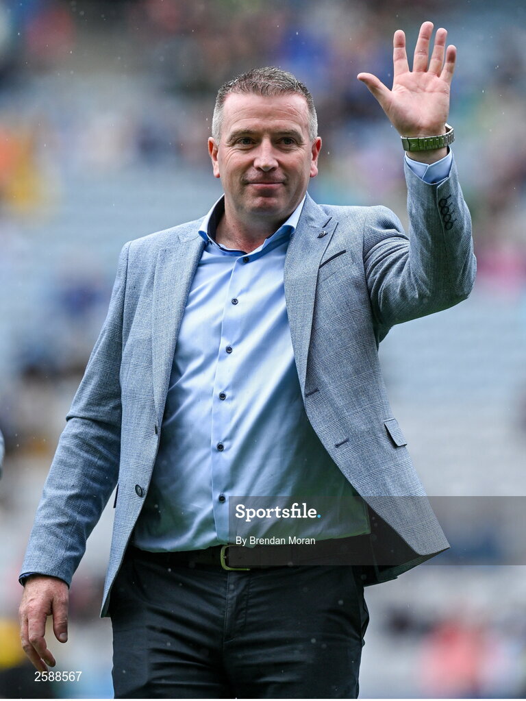 30 July 2023; Tommy Joyce of the 1998 All-Ireland winning Galway jubilee team who were honoured before the GAA Football All-Ireland Senior Championship final match between Dublin and Kerry at Croke Park in Dublin. Photo by Brendan Moran/Sportsfile