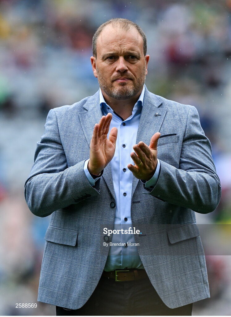 30 July 2023; Robin Doyle of the 1998 All-Ireland winning Galway jubilee team who were honoured before the GAA Football All-Ireland Senior Championship final match between Dublin and Kerry at Croke Park in Dublin. Photo by Brendan Moran/Sportsfile