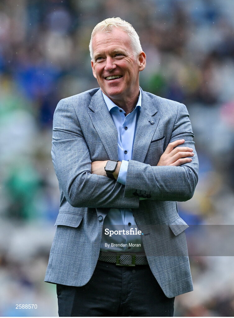 30 July 2023; Kevin Terry McDonagh of the 1998 All-Ireland winning Galway jubilee team who were honoured before the GAA Football All-Ireland Senior Championship final match between Dublin and Kerry at Croke Park in Dublin. Photo by Brendan Moran/Sportsfile