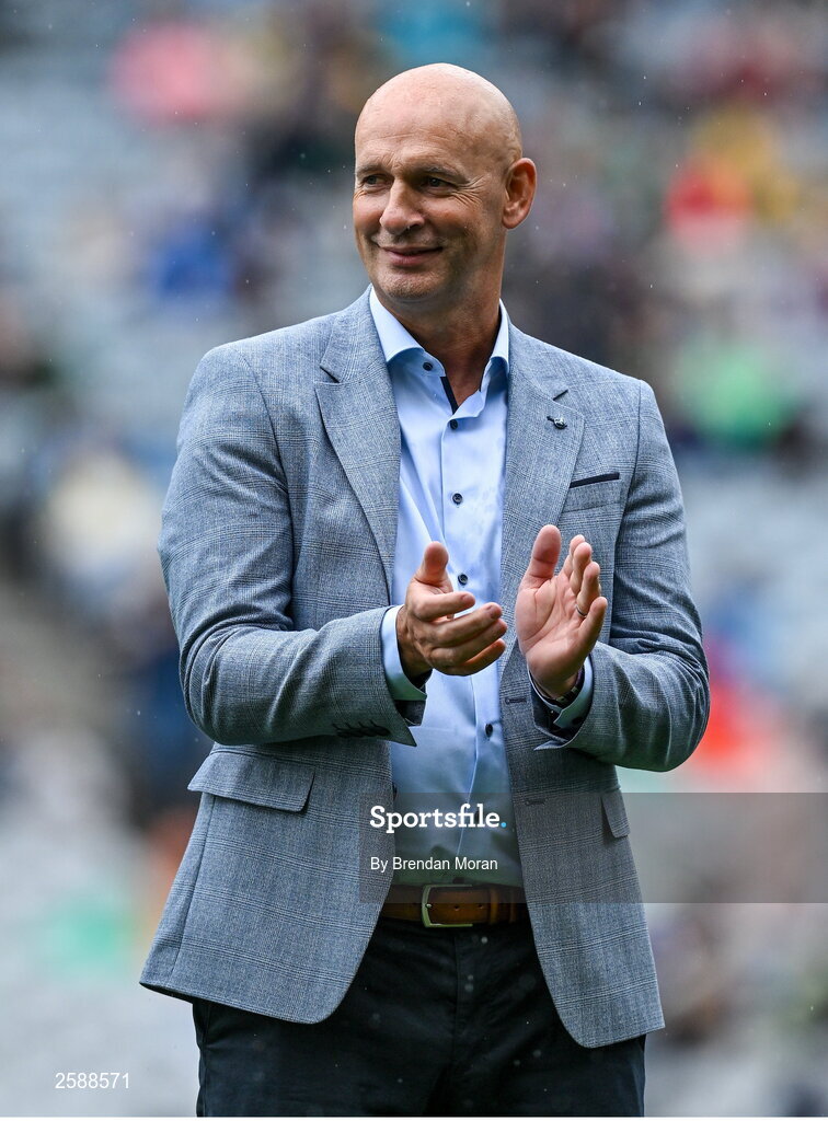 30 July 2023; Micheál Geoghagan of the 1998 All-Ireland winning Galway jubilee team who were honoured before the GAA Football All-Ireland Senior Championship final match between Dublin and Kerry at Croke Park in Dublin. Photo by Brendan Moran/Sportsfile
