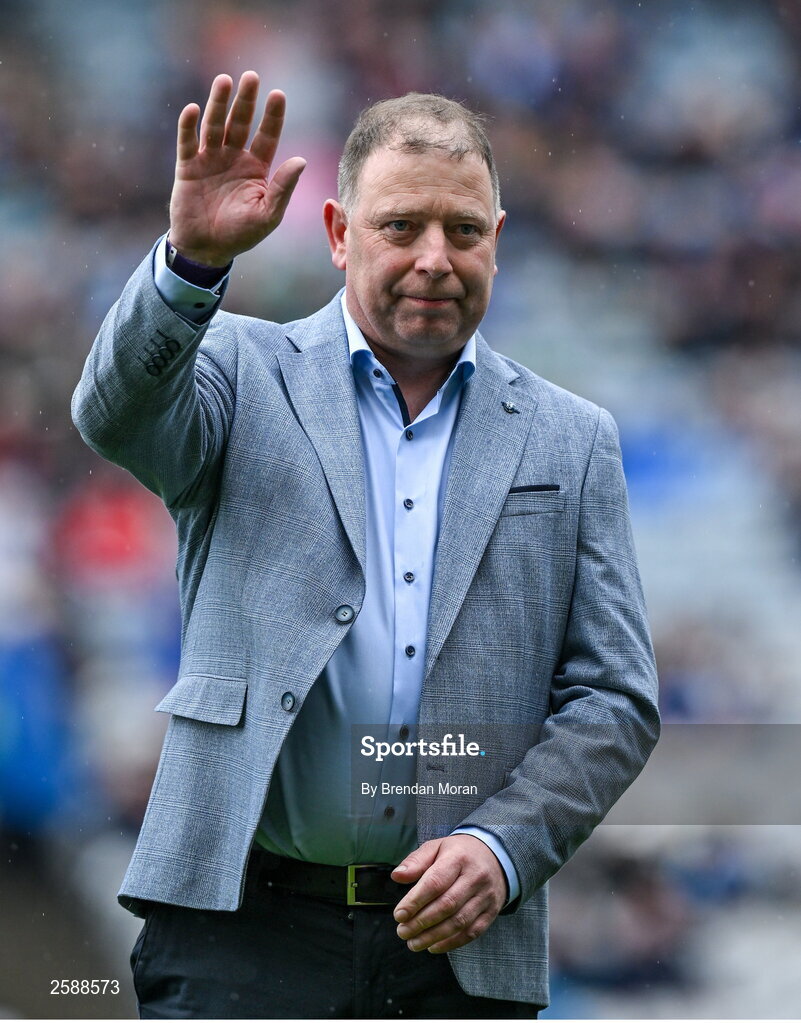 30 July 2023; Tommy Wilson of the 1998 All-Ireland winning Galway jubilee team who were honoured before the GAA Football All-Ireland Senior Championship final match between Dublin and Kerry at Croke Park in Dublin. Photo by Brendan Moran/Sportsfile