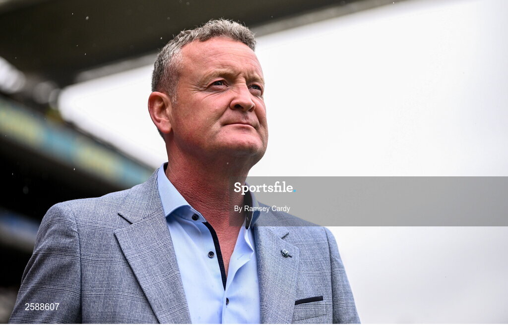 30 July 2023; Padraig Boyce of the 1998 All-Ireland winning Galway jubilee team who were honoured before the GAA Football All-Ireland Senior Championship final match between Dublin and Kerry at Croke Park in Dublin. Photo by Ramsey Cardy/Sportsfile