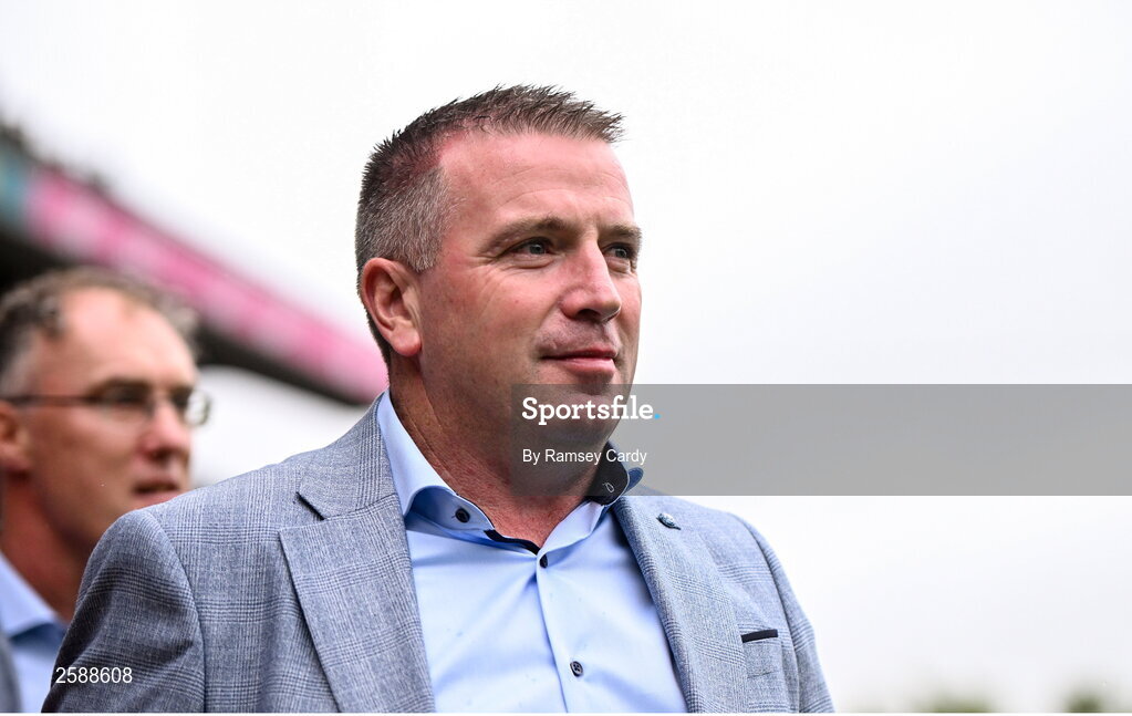 30 July 2023; Tommy Joyce of the 1998 All-Ireland winning Galway jubilee team who were honoured before the GAA Football All-Ireland Senior Championship final match between Dublin and Kerry at Croke Park in Dublin. Photo by Ramsey Cardy/Sportsfile