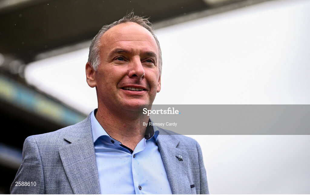 30 July 2023; Micheál Cloherty of the 1998 All-Ireland winning Galway jubilee team who were honoured before the GAA Football All-Ireland Senior Championship final match between Dublin and Kerry at Croke Park in Dublin. Photo by Ramsey Cardy/Sportsfile